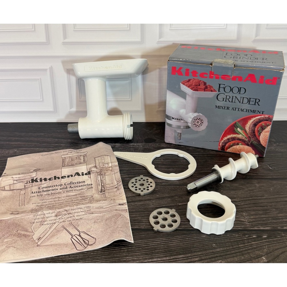KitchenAid Food Grinder Stand Mixer Attachment Model FGA White with Box Manual